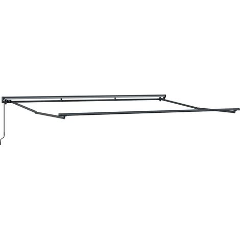 Cadre d'auvent Réglable Anthracite 4,5 × 3 m Acier