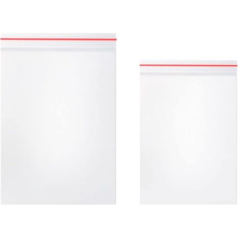 Packung mit 200 transparenten Zip-Lock-Beuteln, zwei Packungen in verschiedenen Größen, Beutel aus Polyethylen niedriger Dichte, lebensmittelgeeignet, 6 x 8 cm + 10 x 15 cm