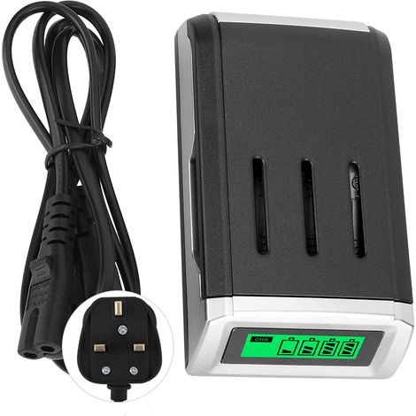 1 Chargeur intelligent, écran LCD, piles AA/AAA, 110-240 V, maison (1/5)
