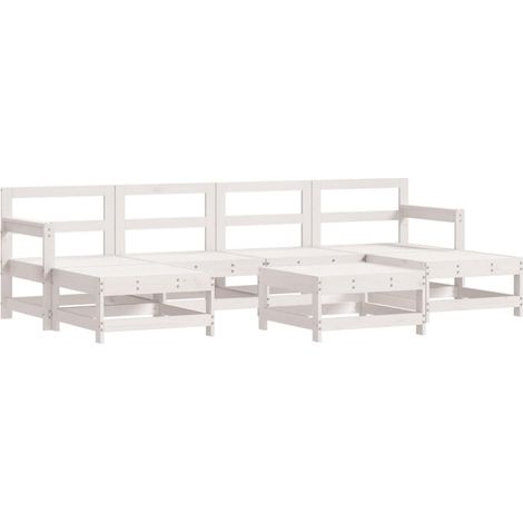 Maison Exclusive - Set Salotto da Giardino 7 pz Bianco in Legno Massello di Pino
