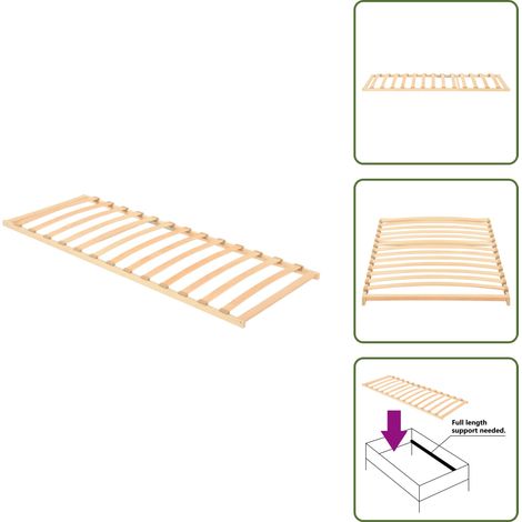Somier de abedul - vidaXL Somier de láminas sin colchón con 13 listones 70x200 cm - Somier de haya