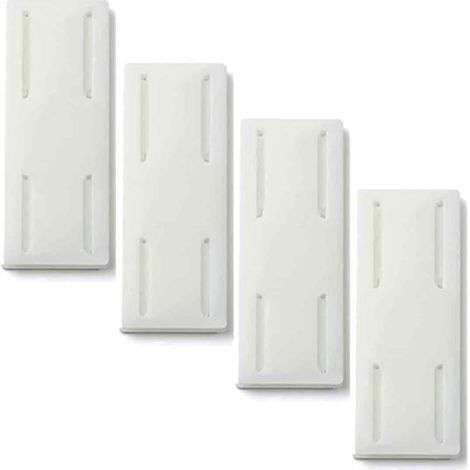 Support de prise de bureau auto-adhésif, support de prise sans perçage, gestion des câbles, protection contre les surtensions sans perçage, support de fixation de prise de bureau (4 pièces blanches) (1/5)