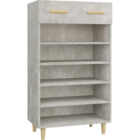Scarpiera Mobile per scarpe Grigio Cemento 60x35x105 cm in Legno Multistrato (1/5)