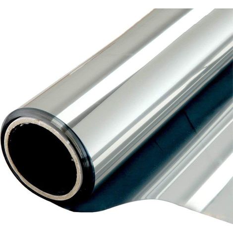 Film Miroir sans Tain pour Fenêtre, Anti-Regard et Anti-Chaleur, Protection UV, Adhésif Électrostatique, Confidentialité Totale, Film de Vitre Argenté 90x300cm pour Bureau, Maison, Magasin (1/5)