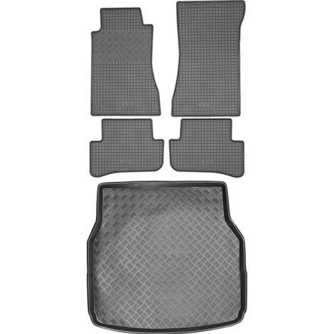 Juego de alfombrillas de goma para coche y maletero para Mercedes Clase C W203 Familiar (2001-2007).