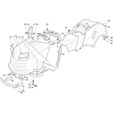 OBERE MOTORHAUBE NJA DOPPEL + MASKE SCHWARZ 901510 ORIGINAL STIGA - 382076969/0