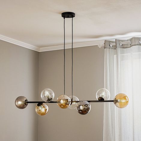 [NEUWERTIG] Euluna Hängeleuchte Glassy Deckenlampe Pendelleuchte E14 8 Flg Glas Grafit Am643 B-Ware (1/2)