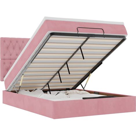 Maison Exclusive - Ottoman-Bett mit Matratzen & LEDs Rosa 140x190