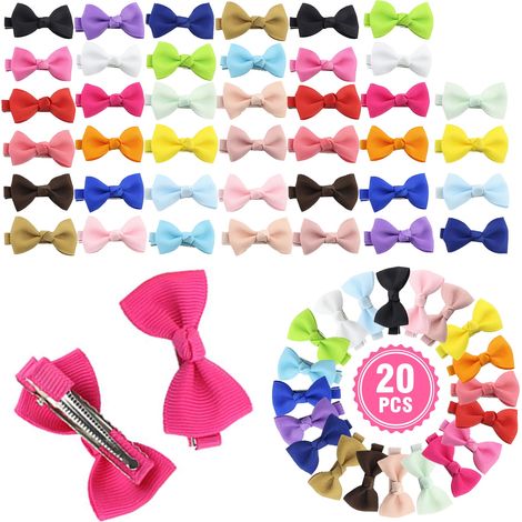 Hair Bow - Grosgrain Ribbon 2 Inch Alligator Clip - For Babies Toddlers Teens - 20 Pieces (1/5)