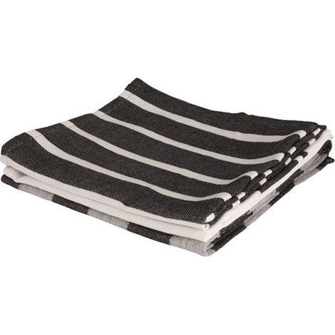 Los 3 Küchentücher 50 x 70 cm Schwarz Chambray - Stoff - Cosy & Trendy