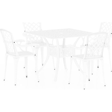 Maison Exclusive - Set da Bistrot 5 pz in Alluminio Pressofuso Bianco (1/5)