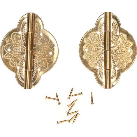 Ensemble Charnière de Porte 2, Petite Charnière en Laiton Antique avec Clou, Fermeture Automatique pour Armoires, Tiroirs, Tables Pliables, Maison (1/5)