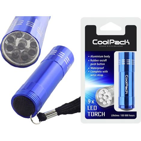 Piccola torcia tascabile a LED con 9 diodi Coolpack (1/5)