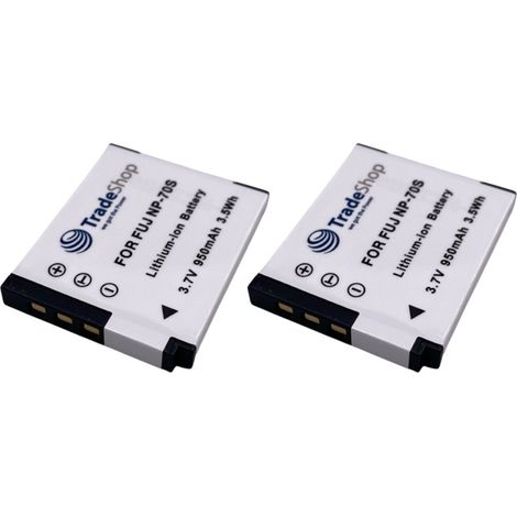 2x Trade-Shop Li-Ion Akku 3,7V / 950mAh kompatibel mit Fujifilm Instax Mini 99 Sofortbildkamera ersetzt NP-70S (1/2)