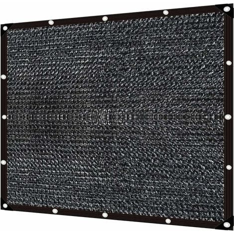 Malla de sombra negra, malla de protección solar, malla de sombra, malla de sombra para terraza, tela de sombra, vela de sol, vela de sombra (3×4 m) (1/4)