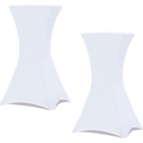Lot de 2 housses blanches pour table haute pliante 110 CM