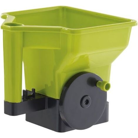 Handkurbel-Rasenstreuer/Düngerapplikator – Präzise und bequeme Düngung – 21 cm x 24 cm x 22,5 cm – Fassungsvermögen: 3 Liter – Grün und Schwarz (1/5)