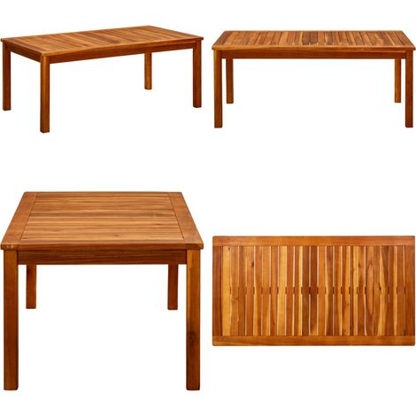 Tavolino da Giardino 110x60x45 cm in Legno Massello di Acacia - Tavolo in legno - Tavolo da giardino in acacia