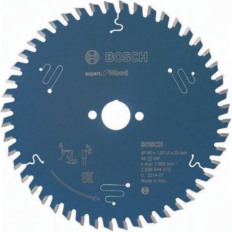 BOSCH Kreissägeblatt Expert Wood Außen-Ø 160 mm Zähnezahl 48 WZBohrung 20 mm Schnittbreite 1,8 mm HM