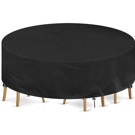 Housse de barbecue noire 170x60x117CM Housse pour mobilier de jardin (1/4)