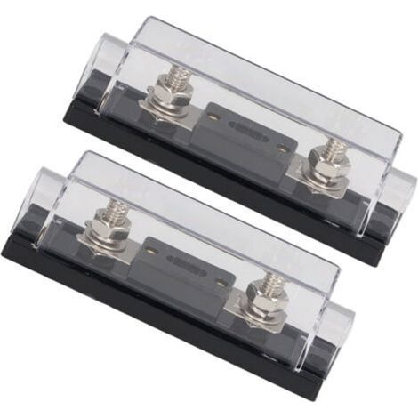 Porte-fusibles, 2PCS 200A 48V Porte-fusibles avec 4PCS Bornes 4 PCS Tubes Thermorétractables pour Voiture Camion RV Bateau