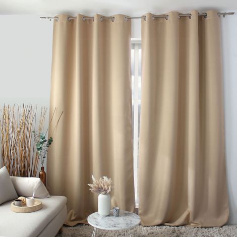 Rideau Anti-Feu Flamme M1 occultant – 140 x 260 cm - 140x260cm - Naturel
