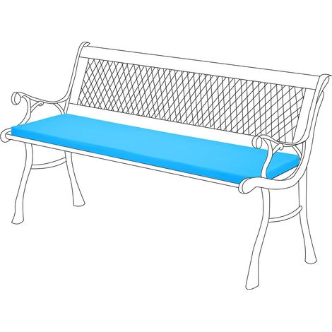 Gardenista Cojines de banco para muebles de jardín, Almohadilla duradero para banco de patio, Asiento colchoneta suave y cómodo para bancos al aire libre, Turquesa (1/5)