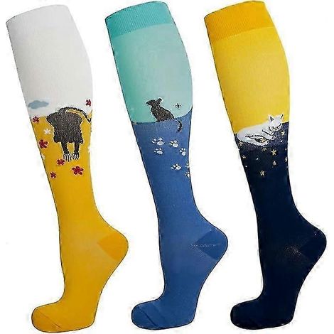 (L-XL) Bas de contention pour hommes et femmes, 3 paires de chaussettes de soutien (1/5)
