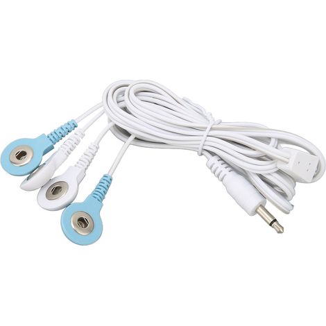 Câbles électrodes 4-en-1 pour électrostimulateur Tens, fils de connexion avec choc électrique, accessoires de massage, lot de câbles de rechange (1/5)