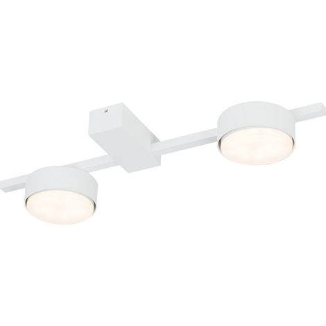 Deckenlampe Weiß 2-flammig 39 cm lang klein Aluminium Metall GX53 länglich Modern Deckenleuchte