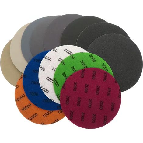 24 Pièces Disques Abrasifs 125mm 5 Pouces, Grain 1000/1500/2000/3000/4000/5000 Papier de Verre Sec et Humide, Disques de Ponçage pour Polissage Auto Métal Bois (1/5)