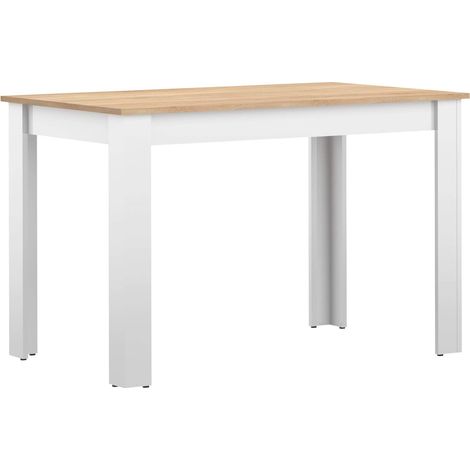 Symbiosis Nice, Tavolo da pranzo, bianco e rovere naturale 110x70x73,1 cm (1/4)