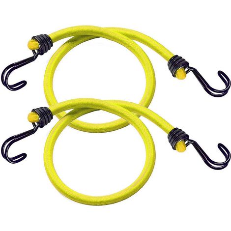 Bungee-Seile mit Haken [2er-Pack] [120 cm Seil] [Umgekehrter Haken] – Ideal zum Tragen von Lasten, Packen und Campen