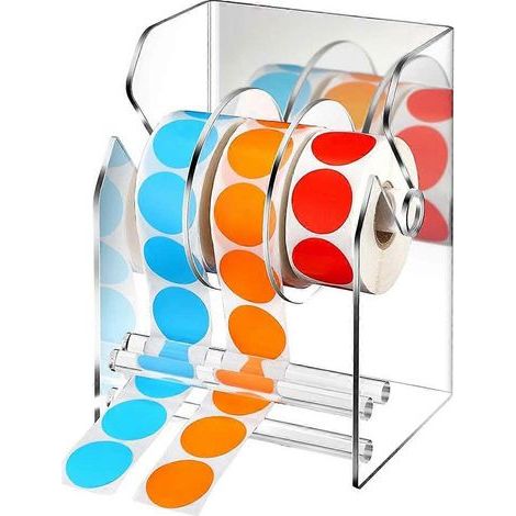Distributeur d'étiquettes réglable, porte-rouleau d'autocollants pour 3 disques (1/5)