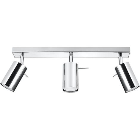 Plafonnier Spot Orientable Inox pour 3 Ampoules GU10 - SILAMP