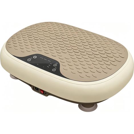 CHICFURN Plataforma vibratoria fitness beige con 20 velocidades, 3 programas, mando a distancia, pantalla LED, motor 150 W y superficie antideslizante (1/5)