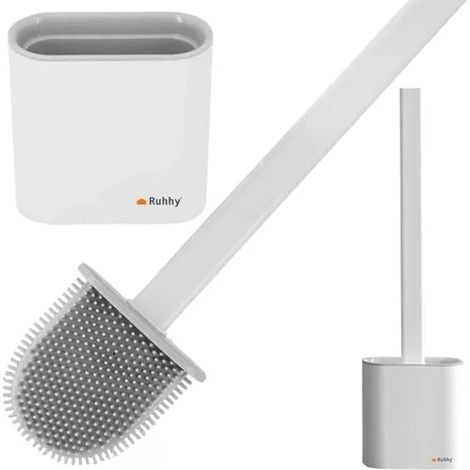 Silikon-Toilettenbürste für das Badezimmer, antibakteriell, freistehend (1/5)