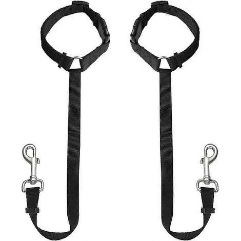 Dog Safety Harness Adjustable Travel Daily Use Black 2 Pcs