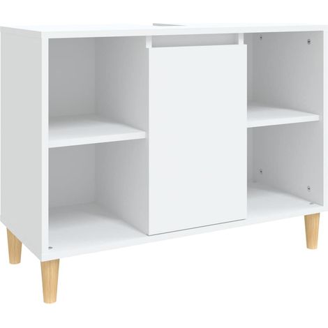 Armario para lavabo madera contrachapada blanco 80x33x60 cm vidaXL