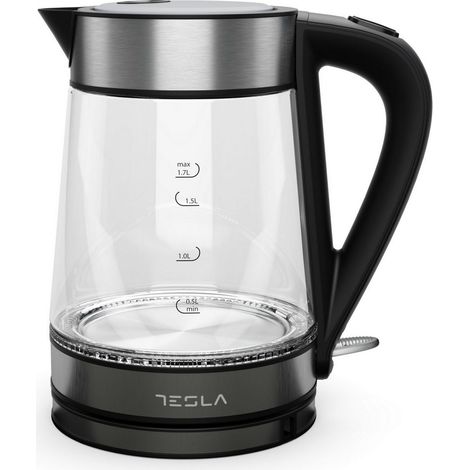 Bouilloire sans fil 1.70l 2200w verre/inox - Tesla - KT300X