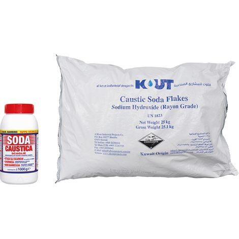 SODA CAUSTICA Kg. 1 - barattolo norma CE- 12 pezzi  - MARTEN