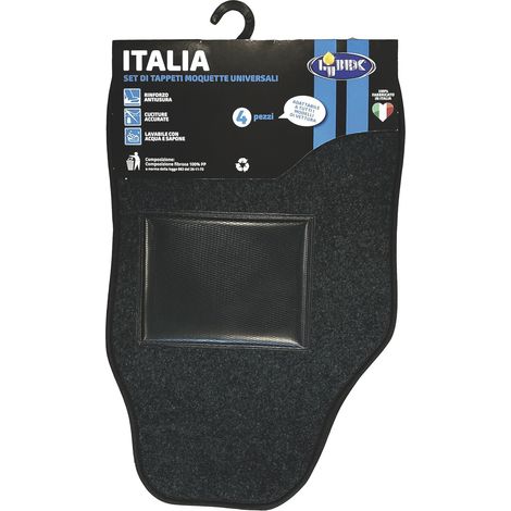 Set 4 Tappeti Universali per Auto in Moquette ''Italia'' Lubex
