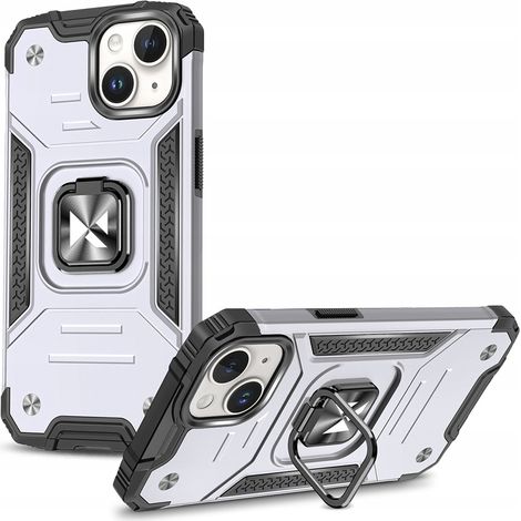 Funda Wozinsky Ring Armor con anillo para el dedo para iPhone 15 Plus - Plateada (1/5)