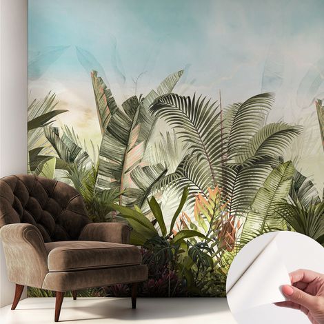 Papier peint autocollant adhésif avec imprimé installation simple qualité excellente sans désordre Paradis tropical 250x250 cm (1/5)