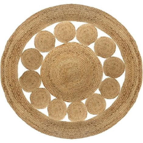Tapis jute ajouré D 120 cm - Atmosphera créateur d'intérieur (1/5)