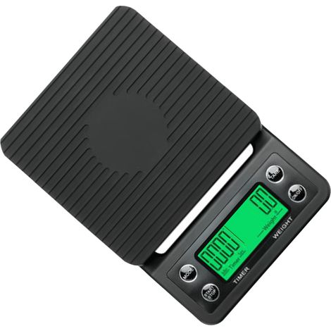 Balance électronique alimentaire multifonctionnelle, précise à 0,1 gramme, avec minuteur et fonction de dosage pour le café, idéale pour la cuisine. (1/5)