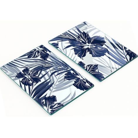 Tableaux en verre résistants et élégants à motif floral tropical 2x40x52 cm (1/5)