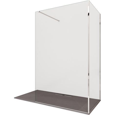 Box Doccia Parete Walk-In 100x100 cm 2 Lati in Cristallo Trasparente 8 mm H195 Bonussi Aurore (1/3)