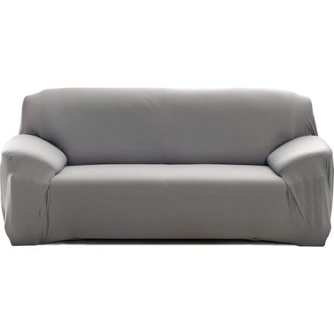 BRAVIX Housse de canapé Extensible 4 Places avec accoudoirs,Revêtement de Canapé (Gris,4 Places)
