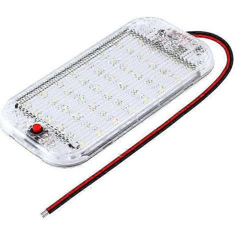 Lampe de coffre LED ultra-mince universelle 12-85 V pour véhicule, SUV, camping-car, bateau, avec interrupteur et forme rectangulaire. (1/5)